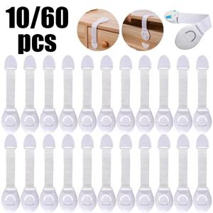 10-60pcs 어린이 안전 캐비닛 잠금 장치 아기 증거 방지 보안 보호 장치 서랍 도어 캐비닛 잠금 장치 플라스틱 보호 어린이 안전 잠금 장치
