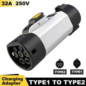 SUSUTOO 타입1-타입2 32A 1상 7.2kw 최대 EV 충전기 어댑터 SAE J1772-IEC62196 EV 충전기 컨버터 (EU 표준 차량용)