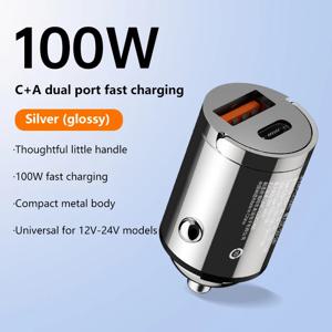 100W 차량용 충전기 듀얼 포트 초고속 충전 어댑터 퀵 차지 PD QC 3.0 아이폰 삼성 샤오미 화웨이 차량용 어댑터