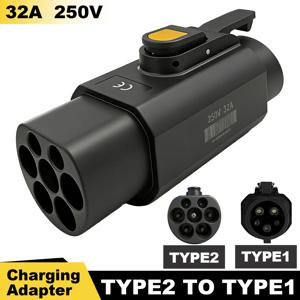 Type2 To Type1 EV 충전기 어댑터 IEC 62196 16A 32A SAE J1772 전기 자동차 충전 커넥터 변환기 EVSE 플러그