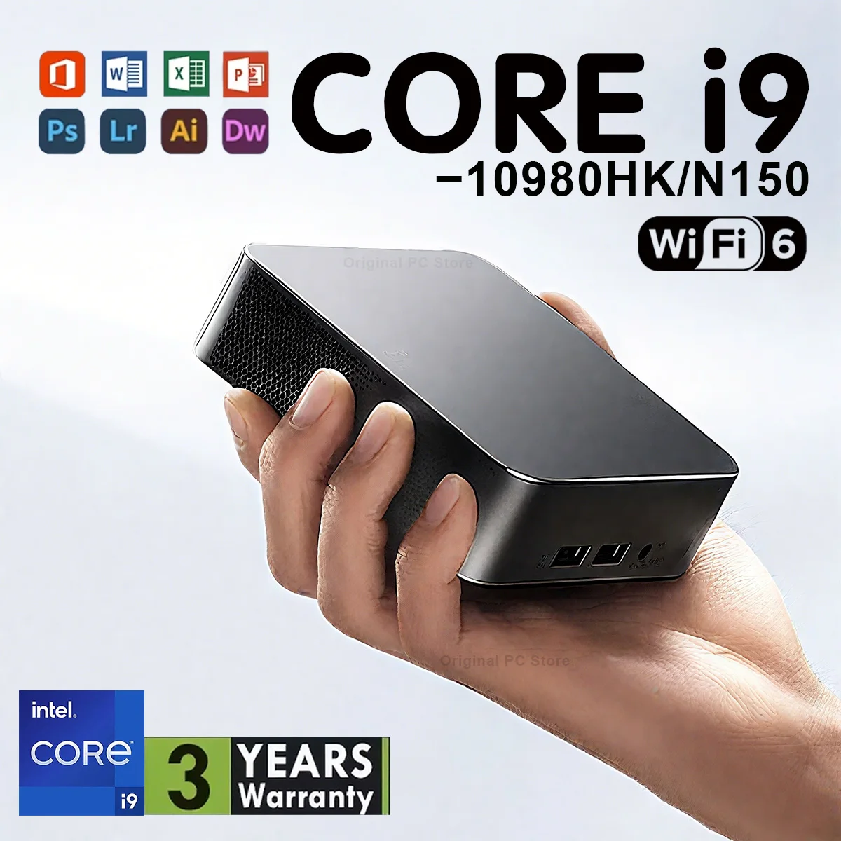 미니 PC 인텔 코어 i9 10980H/N150 윈도우 11 소형 포켓 컴퓨터 32GB 램 1/2TB SSD WIFI6 BT5.2 4K 데스크탑 PC 게이밍 컴퓨터