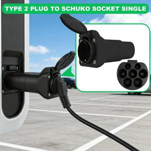 휴대용 EV 충전 어댑터 220V 타입 2 남성 플러그-슈코 소켓 변환기 (IEC 62196-2 충전소, 전기 스쿠터용)