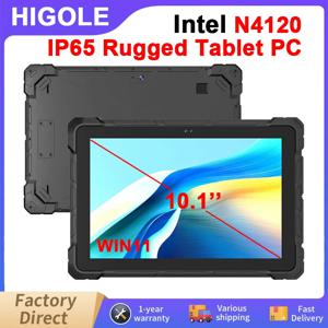 HIGOLE 견고한 태블릿 PC, 방수 기능(IP65 등급), 10.1인치, N4120 프로세서, Windows 11 운영체제, 8GB RAM/128GB 저장 공간, 야외용 태블릿 PC, 4G LTE, GPS, 8000mAh/7.6V 배터리.