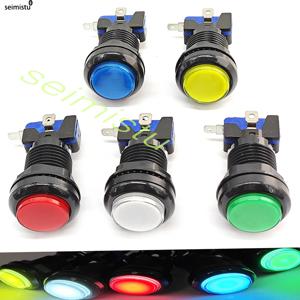 30mm LED 조명 아케이드 푸시 버튼 5V 12V 투명 플라스틱 조이스틱 게임 버튼 동전 자동 판매기 DIY에 대한 제로 지연