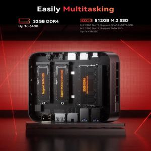 2026 미니 PC 인텔 코어 i9 10980HK N150 윈도우 11 프로 게이밍 16GB/32GB 램 1TB M.2 SSD 컴퓨터 PC WiFi6 BT5.2 오피스 데스크탑