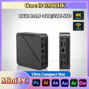 인텔 i9 10980HK 미니 데스크탑 PC 16GB DDR4 NVMe SSD 트리플 4K WiFi6 저소음 쿨링 사무실/가정용 컴퓨터 초고속 프로