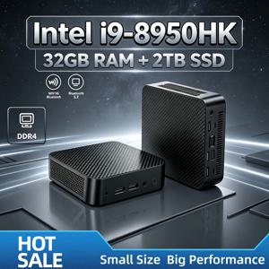인텔 코어 i9 8950HK 미니 PC 6코어 12스레드 2.9~4.8GHz 12MB 45W 16GB DDR4 M.2 NVMe SSD 트리플 4K WiFi6 저소음 쿨링 데스크탑 2026