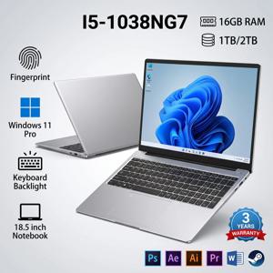 18.5인치 노트북 인텔 코어 i5 16GB 2TB 10000mAh 백라이트 키보드 지문인식 잠금해제 윈도우 11 게이머용 사무용 노트북 1920x1080 PC