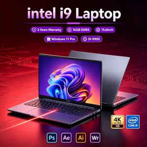 15.6인치 FHD 1080P 슬림 메탈 게이밍 노트북 인텔 코어 i9-9900 32GB DDR4 RAM 2TB M.2 SSD 윈도우 11 프로 지문인식 백라이트