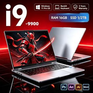 인텔 코어 i9-9900 15.6인치 FHD 1080P 슬림 메탈 게이밍 노트북 32GB DDR4 RAM 2TB M.2 SSD 윈도우 11 프로 지문인식 백라이트