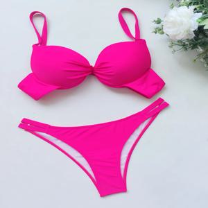 섹시한 푸쉬업 비키니 세트 투피스 솔리드  thong 수영복 비키니 수영복 비키니 세트 탱키니 비키니