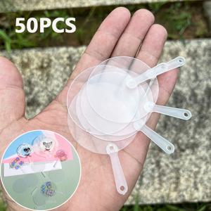 귀여운 미니 플라스틱 투명 빈 선풍기, 아이 DIY 선풍기, 결혼식 생일 파티, 여자 친구, 남자 친구 아이디어 선물, 50 개