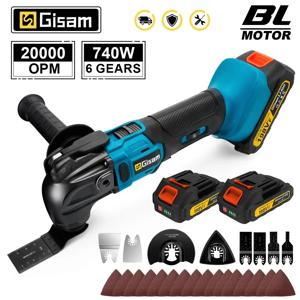 Gisam 20000OPM 브러시리스 진동 멀티 도구 기능 도구 Makita 18V 배터리 핀용 6 기어 전기 톱 트리머 삽