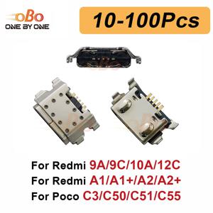 샤오미 레드미 9A 9C 10A 12C A1+ A2+ 포코 C3 C50 C51 C55 USB 충전기 커넥터 소켓 수리용 충전 포트 독 플러그 10-100개