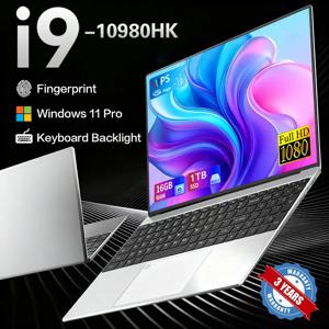 2026 인텔 코어 i9 10980HK 9900U 노트북 윈도우 11 프로 15.6인치 노트북 16GB 램 1TB SSD 지문인식 잠금해제 오피스 게이밍 노트북