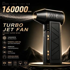 터보팬 160000RPM 고출력 제트 팬 휴대용 에어 더스터 모터 가변 속도 먼지 제거 브러시리스 클린 도구 에어 미니 블로워