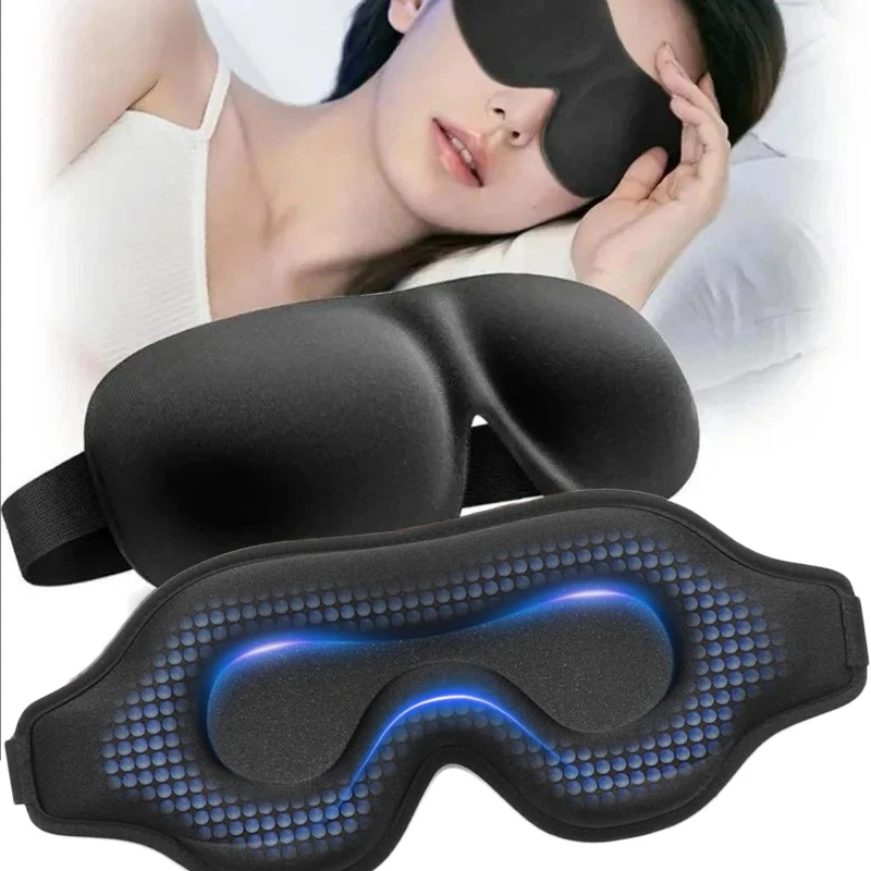 블랙 3D 풀 쉐이딩 수면 마스크 눈의 피로를 완화하는 편안하고 무압력의 부드럽고 통기성이 좋은 낮잠 마스크