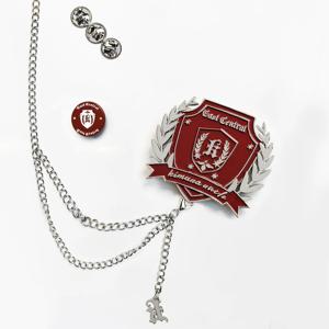 Mukun Shu 오리지널 일본식 금속 지퍼 배지 셔츠 유니폼 와인 레드 가슴 액세서리 정장 작은 물건 캐주얼 스타일