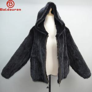 여성용 럭셔리 정품 밍크 모피 재킷, 외투, 니트 밍크 모피, 후드 코트, 브랜드 패션, 100% 천연 밍크 모피 코트, 2023 신제품