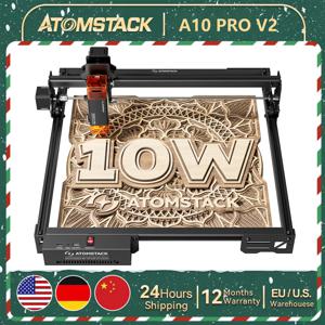 ATOMSTACK A10 PRO V2 레이저 10W 절단 CNC 조각기 410*380mm EngraveR 스테인레스 스틸 목재 아크릴 고정 초점 레이저