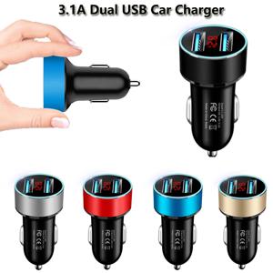 LED 디스플레이 전압계 3.1A 듀얼 USB 전화 충전기 자동차 담배 라이터 전원 어댑터 소켓 분배기 12-24V 자동차