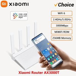 2024년 신제품 오리지널 샤오미 AX3000T 라우터 2.4GHz 5GHz 1.3GHz CPU 2X2 160MHz WAN LAN LED NFC 연결 가정 사무실 게임용 미