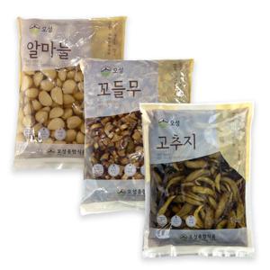 인기반찬 고추지 꼬들무 알마늘 1kg 장아찌 밑반찬 세트