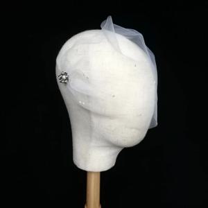 Whitney M06 화이트 아이보리 빈티지 진주 금속 구슬 2 빗 한 레이어 얼굴 커버 베일 신부 머리 장식 Casamento acessoriórios