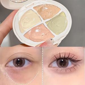 4 in 1 워터프루프 컨실러 팔레트, 오래 지속되는 보습, 자연스럽고 크리미한 질감, 잡티/다크서클/여드름 커버