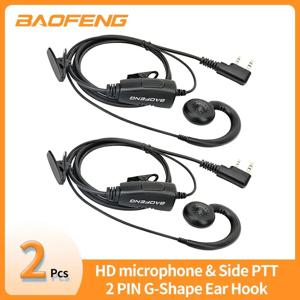 2pcs BAOFENG 2 핀 G 모양 귀고리 헤드셋 이어폰 PTT Baofeng UV5R UVS9 UV-13 UV-17 UV-21 UV16 PRO PLUS 워키 토키