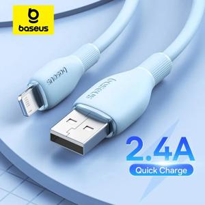 Baseus TPE 고속 충전 USB 케이블, 아이폰 14, 13 프로 맥스, Xs, Xr, X, 8 플러스, 아이패드 에어, 미니 4, 충전기 케이블, 2.4A