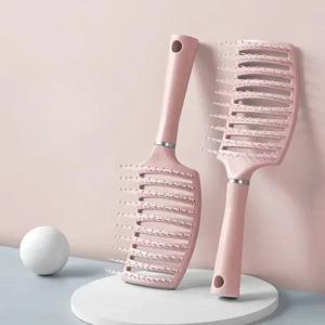 Detangling 헤어 브러시 중공 두피 마사지 빗 미용 넓은 치아 헤어 빗 젖은 곱슬 마사지 브러시 이발사 스타일링 도구