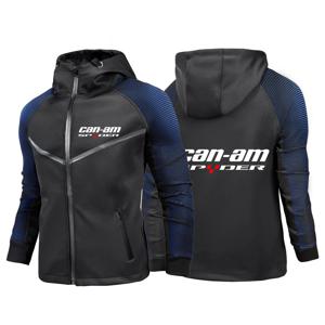 2024 Can Am 팀 오토바이 봄, 가을 남성 프린트 긴 소매 캐주얼 그라데이션 색상 인기 슬림 레이싱 슈트상의