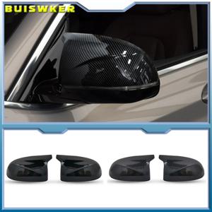 2Pcs 광택 블랙 카본 패턴 후면 사이드 뷰 미러 커버 BMW X3 G01 ix3 X4 G02 X5 G05 X6 G06 X7 G07 용 쉘 교체