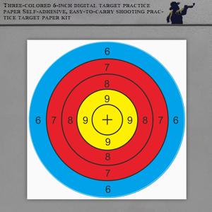 20Pcs 6인치 3색 링 디지털 집중 사격 연습 표적 스티커 사격 표적 훈련 용품 스티커 사격 표적 라벨(실제 총 연습 및 공기총 연습에 사용 가능)