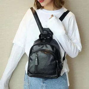 솔리드 컬러 배낭 작은 크기 새로운 캐주얼 여성 가방 여성을위한 간단하고 세련된 선물 여행 배낭 학교 가방