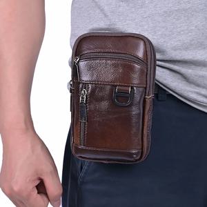남성 방수 가죽 크로스 바디 백 남성 여행 야외 사용을위한 고품질 레트로 패니 팩 경량 패션 슬링 백