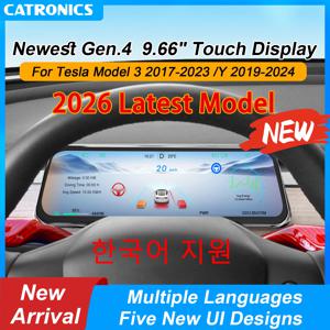 테슬라 디스플레이 9.6인치 신형 HUD 모델 3 2016-2023 & 모델 Y 2020-2024 다국어 지원 카플레이 안드로이드 오토
