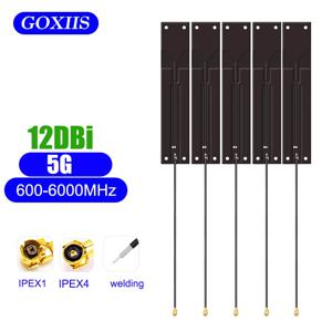 5PCS 5G 안테나 12dBi 600-6000MHz 내장형 PCB 보드 RG1.13 120mm 케이블 IPEX 용접 커넥터 고이득 안테나