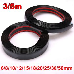 3/5m 자동차 블랙 바디 스트립 범퍼 자동차 도어 보호 몰딩 스타일링 트림 6-50mm 자동차 램프 스티커 창문 트림 자동차 외부 트림