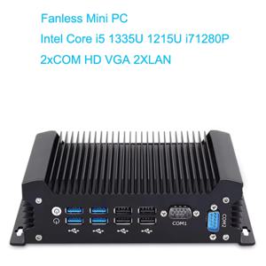 팬리스 IoT 산업용 미니 PC 인텔 코어 i5-1235U i7 1280P 1335U 10610U 2*COM RS232 2*LAN 8x USB SIM 4G LTE 컴퓨터 PXE WOL