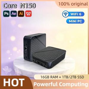2026 인텔 N150 휴대용 미니 PC 16GB DDR4 M.2 NVMe SSD 512GB 트리플 4K WiFi6 BT5.2 저소음 냉각 데스크탑 프로 사무실 가정용