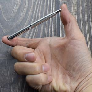 포켓 스테인레스 스틸 볼펜 0.7mm 검정 파란색 잉크 리필 휴대용 미니 금속 Ballpen 편지지 사무실 학교 용품