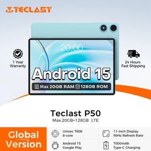 테클라스트 P50 태블릿 11인치 90Hz 최대 20GB 램 128GB 롬 유니소크 T606 옥타코어 7000mAh 배터리 안드로이드 15 태블릿 LTE(4G)