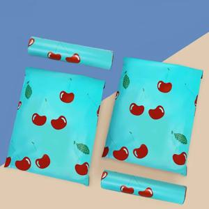 50Pcs PE 체리 디자인 배달 가방 셀프 씰 의류 물류 방수 포장 주머니 운송 우편 우편 신발 가방