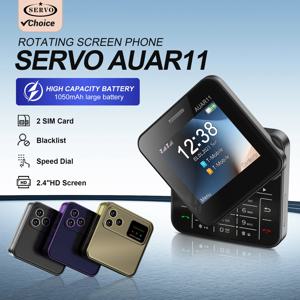 저가 판매 SERVO AUAR11 2G GSM 회전 화면 듀얼 SIM 스피드 다이얼 매직 보이스 플래시라이트 2.4인치 사이드 슬라이더 사각형 휴대폰