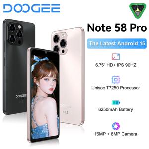 두지 노트58 프로 스마트폰, 6.75인치 HD+ 디스플레이, 8GB RAM, 256GB ROM, 6250mAh 배터리, 안드로이드 15, NFC 지원