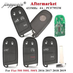 Jingyuqin 애프터마켓 3/4/5BTN 원격 자동차 키 Fiat 500 500L 500X 2016 2017 2018 2019 스마트 Fob 제어 433MHz 4A 칩 SIP22