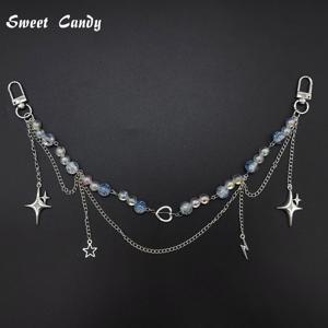 조절 가능 탈부착 ITA 가방 더블 체인 별 하트 펜던트 DIY 가방 장식 체인 페인트 가방 참 장식 패션 허리 체인