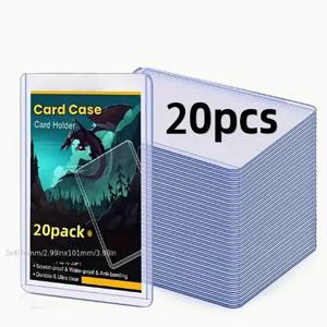 20-100pcs 카드 슬리브 홀더 PVC 게임 트레이딩 카드 탑로더 하드 플라스틱 장난감 탑로더 보호용 보관함 선물용